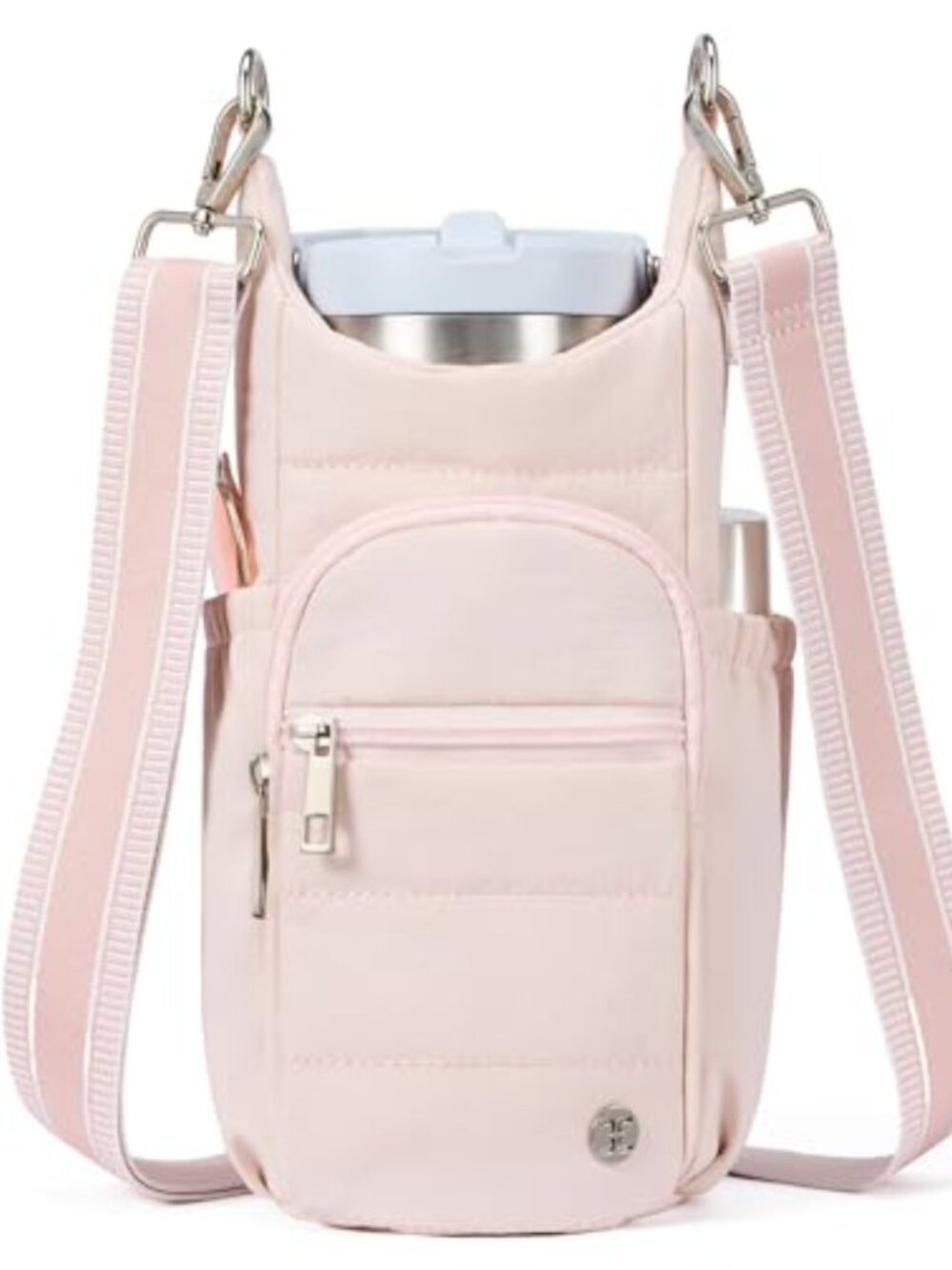 Water Bottle Holder Crossbody Bag with Strap and Phone Pocket